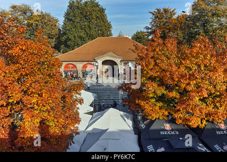 NIS, SERBIA- OCTOBER 21, 2017: Panoramic view of City of Nis and fortress, Serbia Stock Photo