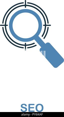 Seo creative icon in two colors. Premium style design from web development icons collection. Seo icon for web design, mobile apps and printing usage. Stock Vector