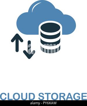 Cloud Storage creative icon in two colors. Premium style design from web development icons collection. Cloud Storage icon for web design, mobile apps  Stock Vector