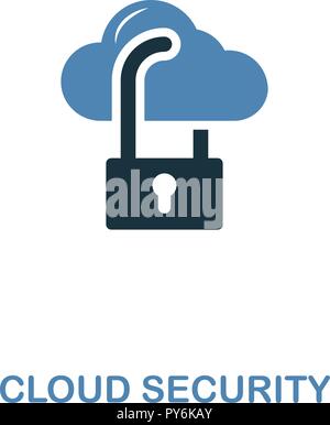 Cloud Security creative icon in two colors. Premium style design from web development icons collection. Cloud Security icon for web design, mobile app Stock Vector