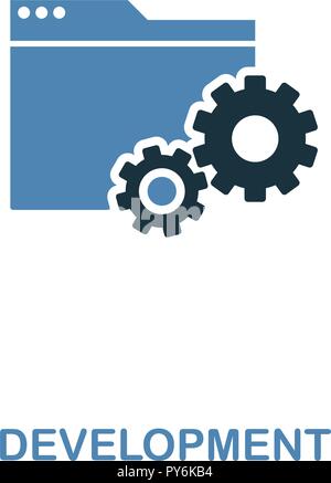 Development creative icon in two colors. Premium style design from web development icons collection. Development icon for web design, mobile apps and  Stock Vector