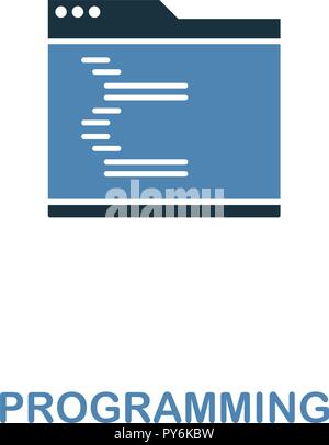 Programming creative icon in two colors. Premium style design from web development icons collection. Programming icon for web design, mobile apps and  Stock Vector