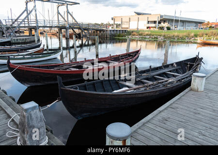 Roskilde, Denmark - 08.26.2018: Viking Ship Museum in Roskilde with reconstructional boats Stock Photo