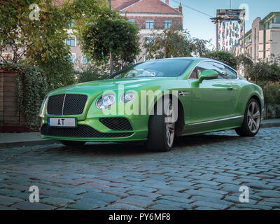 RIGA, LATVIA-OCTOBER 14, 2018: Bentley Continental GT Speed Coupe (Second generation) Stock Photo