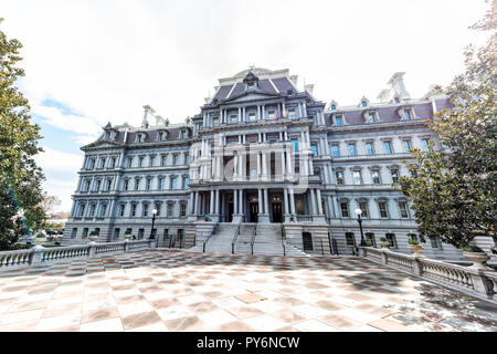 Washington DC, USA - March 9, 2018: Dwight D. Eisenhower Execute Office Building during day in winter or spring, nobody, exterior architecture on nati Stock Photo