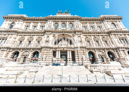 Rome, Italy - September 5, 2018: Exterior facade view of Italian Supreme Court architecture outside sunny day, wide angle Stock Photo
