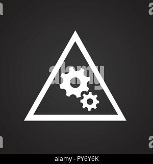 Gears sign on black background Stock Vector