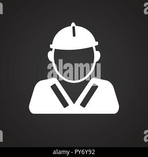 Worker in unionall on black background Stock Vector