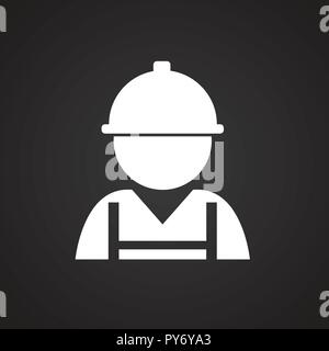 Worker in unionall on black background Stock Vector