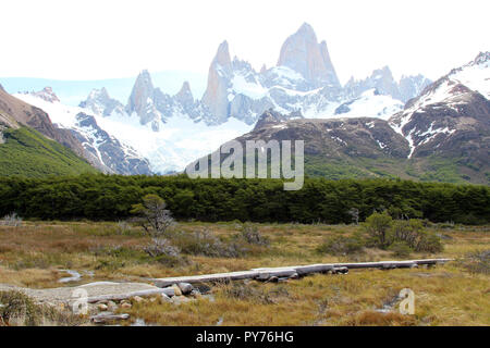 View toward Mount Fitz Roy, Los Glaciares National Park near El Chalten, Santa Cruz, Argentina
