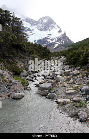 Hike to Valle Frances, Torres del Paine National Park, Chile Stock Photo