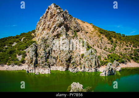 Viewpoint of the Gypsy Jump - Peña Halcon. Monfrague National Park. Caceres, Extremadura, Spain, Europe Stock Photo