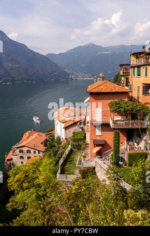 The town of Nesso above Lake Como in the Italian mountains Stock Photo