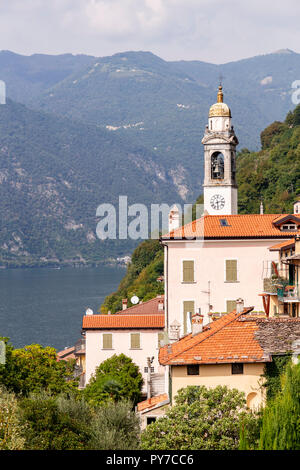 The town of Nesso above Lake Como in the Italian mountains Stock Photo