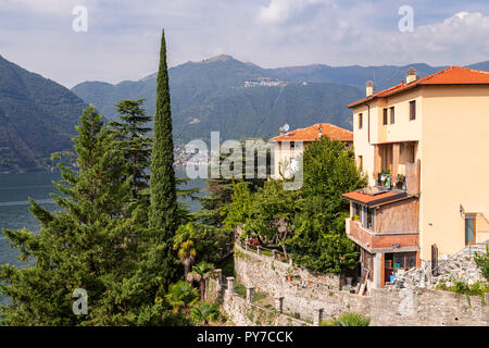 The town of Nesso above Lake Como in the Italian mountains Stock Photo