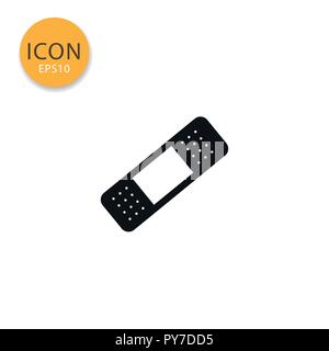 Bandage icon flat style in black color vector illustration on white background. Stock Vector