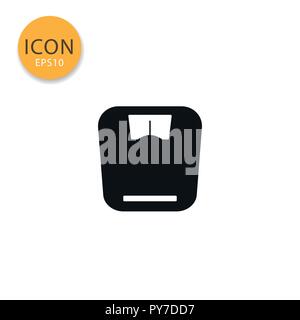 Weight scale icon flat style in black color vector illustration on white background. Stock Vector
