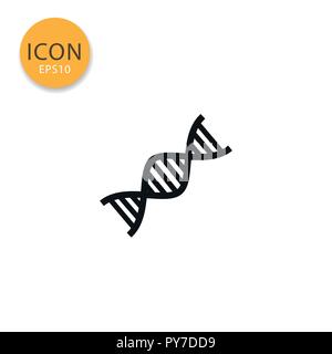 DNA icon flat style in black color vector illustration on white background. Stock Vector