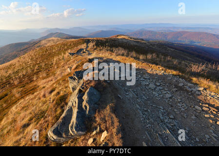 Autumn in mountains- Bieszczadzki National Park in Poland Stock Photo