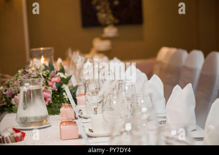 Wedding Reception table before all of the guests are seated Stock Photo
