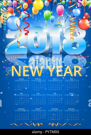 Calendar 2018 Vector Stock Vector