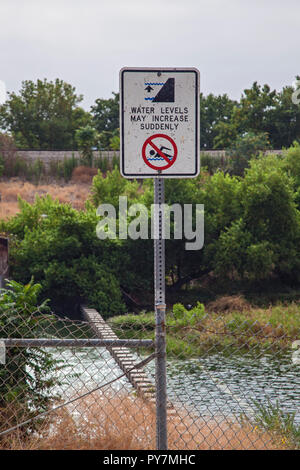 Tertiary-treated recycled water from the San Jose Creek Water Reclamation Plant is diverted to the unlined San Gabriel River for infiltration into the Stock Photo