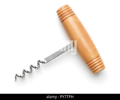 Top view of  corkscrew isolated on  white Stock Photo