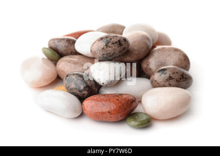 Pile of stone shaped chocolate candies isolated on white Stock Photo