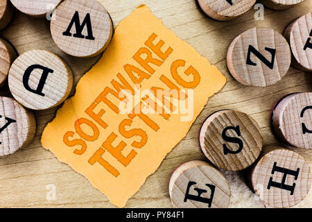 Handwriting text Software Testing. Concept meaning investigation provide information about the quality of it. Stock Photo