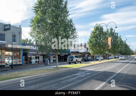 Wagga Wagga regional city in New South Wales and its high street,Australia Stock Photo