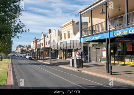 Wagga Wagga regional city in New South Wales and its high street,Australia Stock Photo