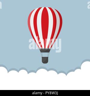 Red Air balloon. Startup or freedom concept, Vector illustration Stock Vector