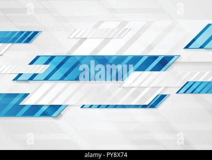 Blue and grey technology shapes abstract background. Vector design Stock Vector