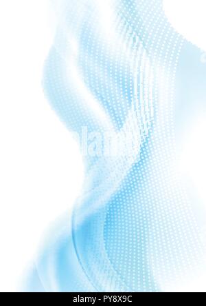 Abstract blue dotted waves vector design background Stock Vector