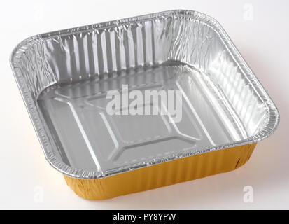 Food foil plate isolated on white Stock Photo