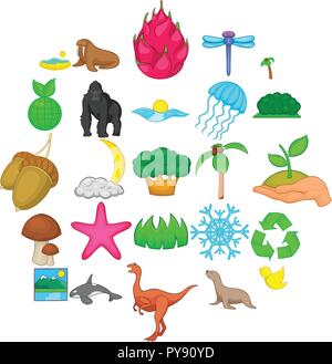 Biosphere icons set, cartoon style Stock Vector Image & Art - Alamy