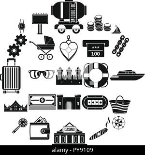 Weal icons set, simple style Stock Vector