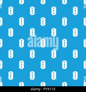 Razor blade pattern vector seamless blue Stock Vector