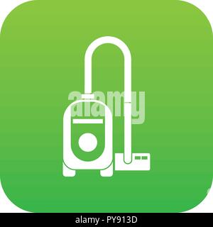 Vacuum cleaner icon digital green Stock Vector