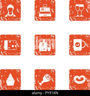 Refill icons set, grunge style Stock Vector