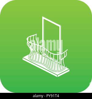 Stylish balcony icon green vector Stock Vector