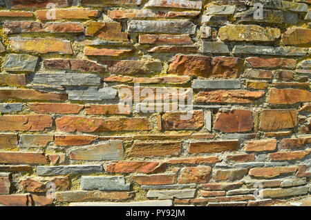 Pretty Slate Brick Wall For Use Of Screensaver, Desktop Background Or Working Background. Stock Photo