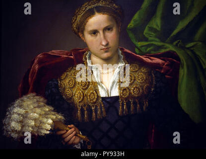 Portrait of Laura da Pola 1543-1544 by Lorenzo Lotto 1480-1556 15-16th Century, Italy, Italian. Stock Photo