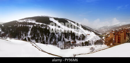 Soldeu ski village in Andorra in Grandvalira sector Stock Photo