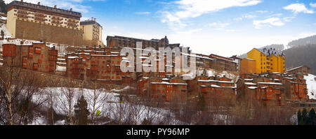 Soldeu ski village in Andorra in Grandvalira sector Stock Photo