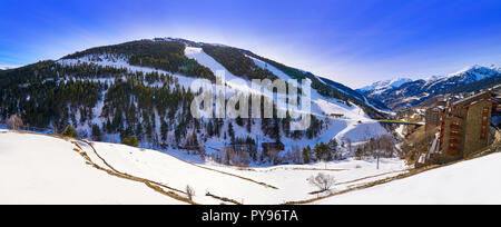 Soldeu ski resort in Andorra at Grandvalira sector Pyreenees Stock Photo