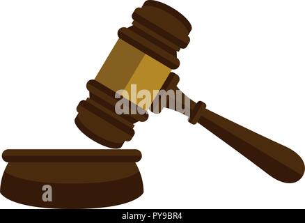 Isolated wooden gavel icon Stock Vector