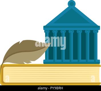 Court building on top of a book icon Stock Vector