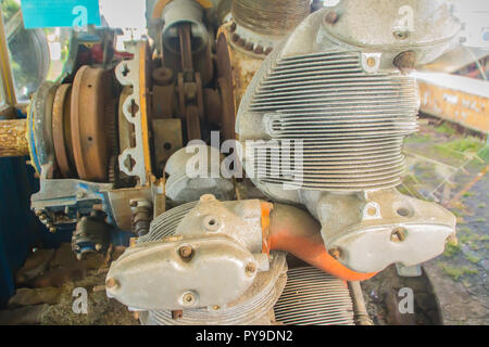 Amazing air-breathing jet engine or ducted jet engine, a jet engine propelled by a jet of hot exhaust gases formed from heated and expanded air that i Stock Photo