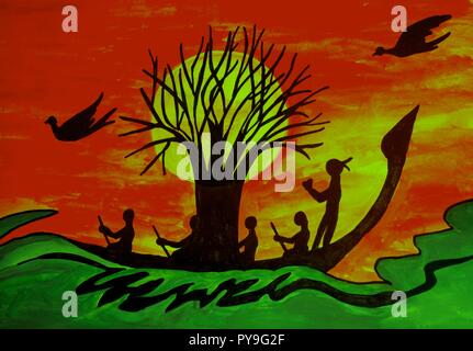 Sunset water color painting: This piece of original art depict the sunset in a vivid kerala background Stock Photo - Alamy Sunset water color painting: This piece of original art depict the sunset in a vivid kerala background Stock Photo - Alamy